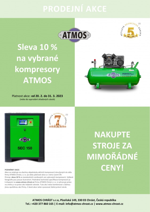 Akční nabídka vybraných kompresorů ATMOS